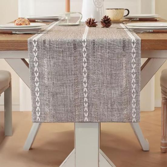 Table Runner American Country Style Hand-crocheted Cotton Table Runner Home Decor Dining Room Accessory