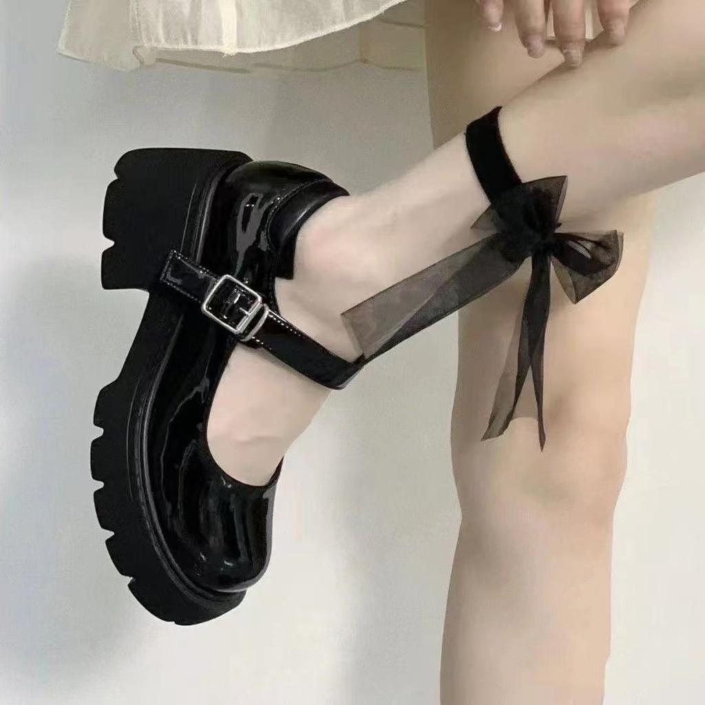 Coarse Heel Platform Single Shoes Small Leather Shoes Women's Fashion High Heel Lolita Shoes New Jk Shoes Retro Mary Jane Shoes