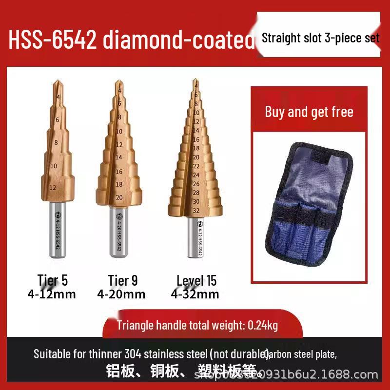Tiangong Pagoda High-Hardness Universal Step Drill Bit Set for Stainless Steel