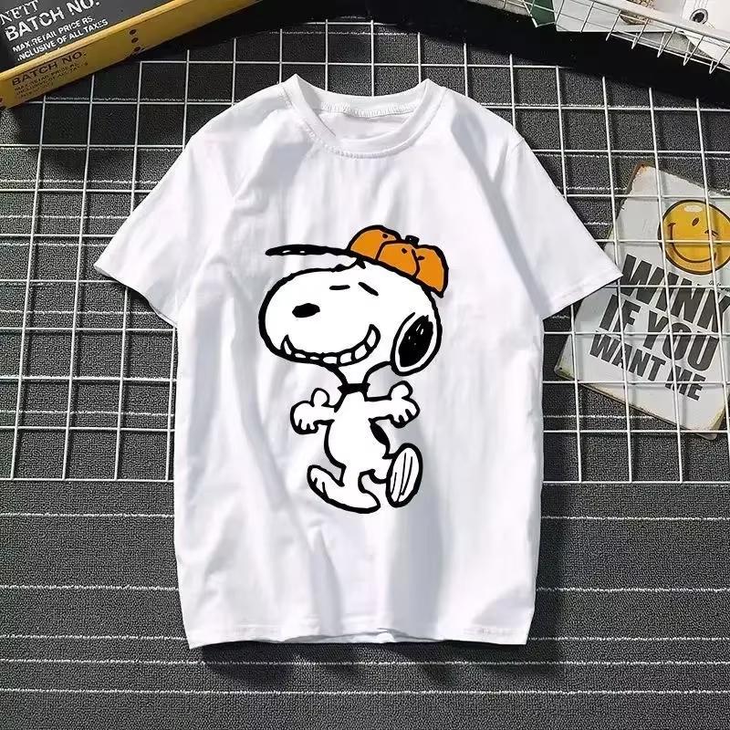 2025 New Summer Snoopy T Shirt Cartoon Short Sleeved Tees Tops Harajuku Tshirt Women Streetwear Pullover Clothes Men's Clothing