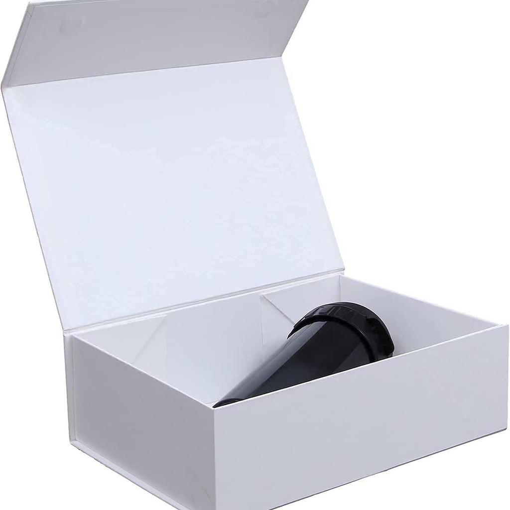 White Magnetic Closure Folding Gift Box for Weddings and Christmas, Lipstick Storage, Flip-Top Design
