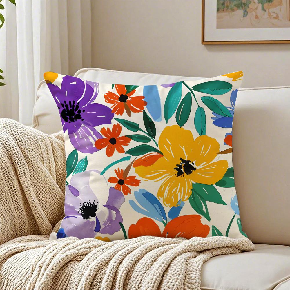Flowers Market Pillow Wall Art Decor Cushion Cushion Cover Pillowcase Antidustmite living Room Sofa Decor Cushion Room
