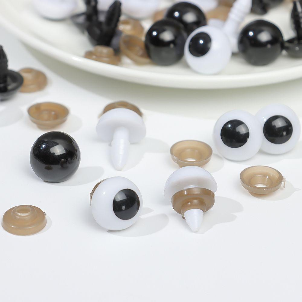20pcs/10pairs White/Black Accessories DIY Eyeball Safety Animal Toy Plastic Eyes Doll Making Crafts