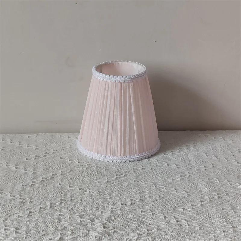 Wall Lamp Shade Pink DIY Handmade Bedside Table Lamp Shade E27 Fabric Brocade Crinkle Lampshade for Princess Girl Bedroom