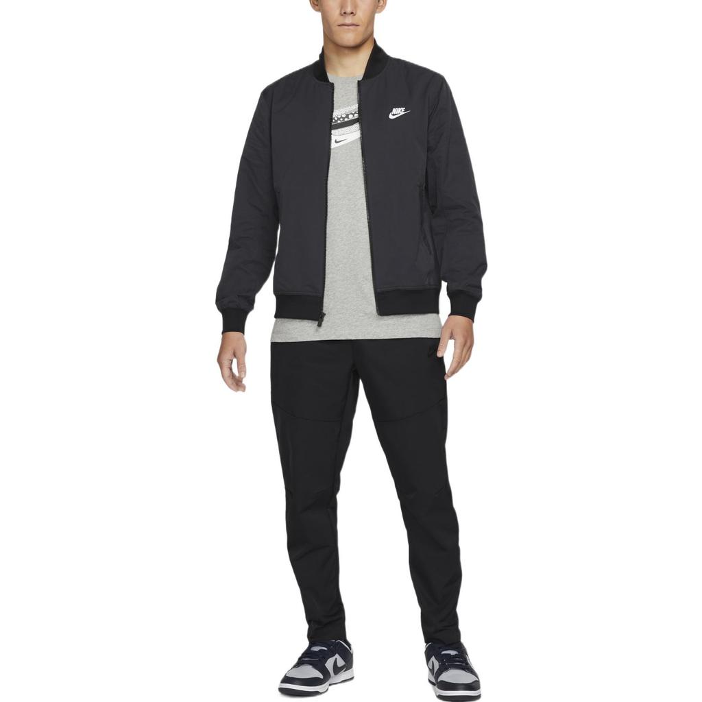 Nike Μπουφάν Μονόχρωμο με Λογότυπο Όρθιος Γιακάς Μακρυμάνικο Ανδρικό Εξωτερικό Μαύρο DM6822-010