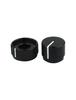 Guyker Aluminum Dual Concentric Control Knob Dome Volume and Tone Stack Replacement Set Black 2 Pcs for Electric Guitar or Bass