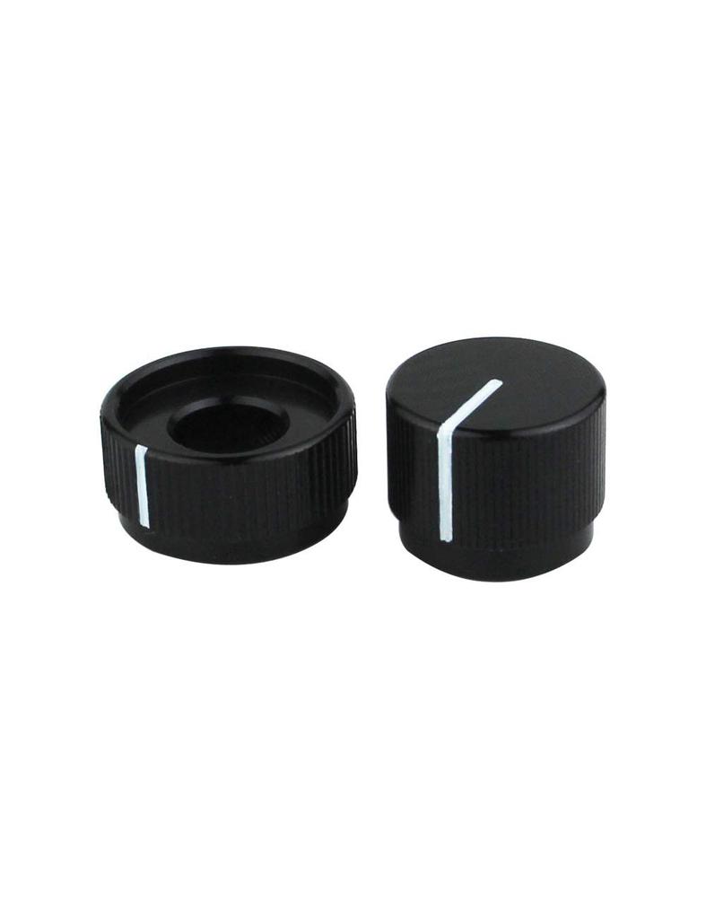 Guyker Aluminum Dual Concentric Control Knob Dome Volume and Tone Stack Replacement Set Black 2 Pcs for Electric Guitar or Bass