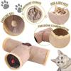 Pet Play Tube for Kittens, Puppy, Rabbits, Guinea Pigs, Suede Fabric Collapsible Cat Tunnel with Interactive Fringe Design for Indoor Exercise