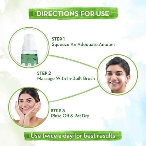 Mamaearth Grüner Tee Gesichtswaschmittel Für Offene Poren & Straffe Haut Mit Kollagen | Tiefenreinigung | Sanfte pH-Neutrale Waschung | 100 ml Für Alle Hauttypen