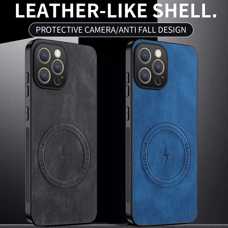EUCAGR Per iPhone 12 Pro Max/12 Pro/12Pro Custodia Semplice Elegante Magnetica di Aspirazione Lusso Pelle PU Skin-friendly Anti-caduta Copertura