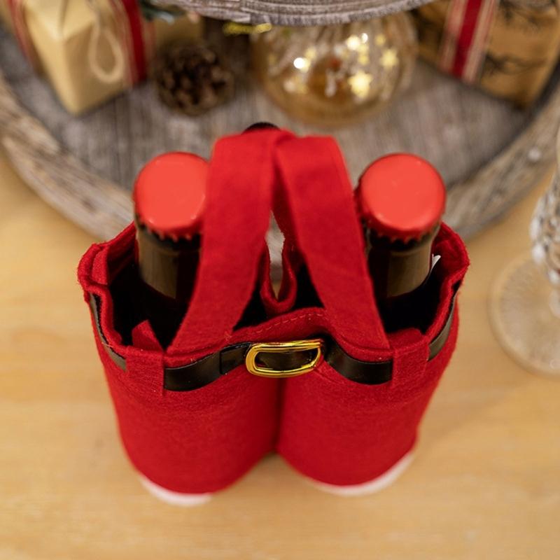 Efficient Stocking Style Holiday Gift Bags User Friendly Fabric Candy Pouches Multipurpose Bottle Cover For Christmas