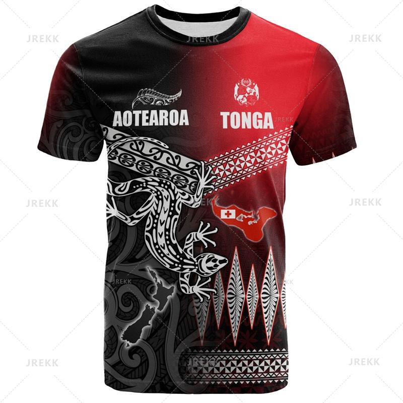 Harajuku Summer 3D The Kingdom Of Tonga Printing T Shirt Oceania Tonga National Day Graphic T-shirts Fashion Mens Clothing Tees