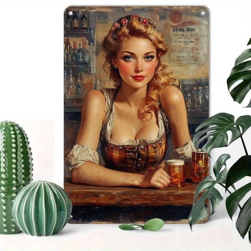 Pin-Up Girl Blechschilder, Garage Werkstatt Metalldekor 20x30cm