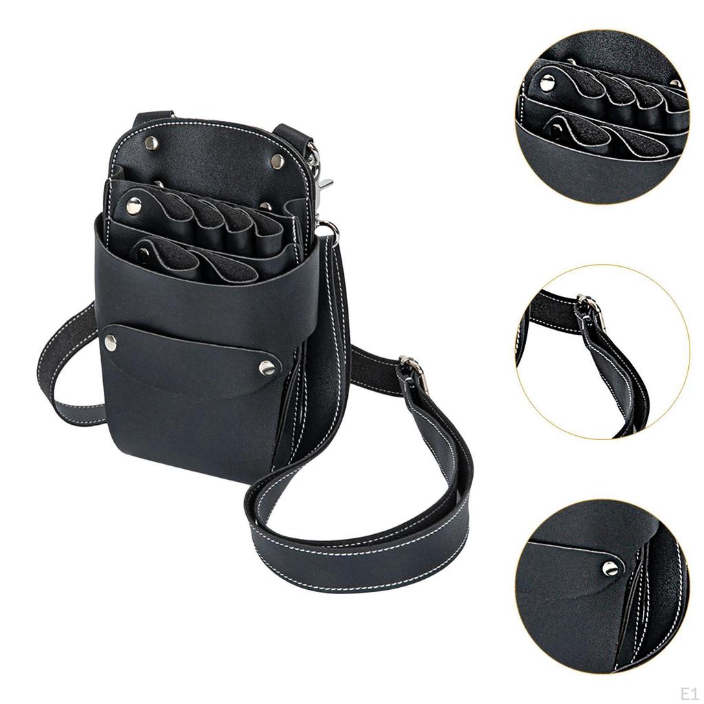 Hairdresser Scissors Bag Pouch with Strap Multiple Compartments Versatile Waist Hair