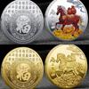 Jahr des Pferdes Medaille 2026 Chinesisches Tierkreiszeichen Pferd Neujahrs-Souvenirmünze Pferd Metallhandwerk Gedenkmedaille Geschenk