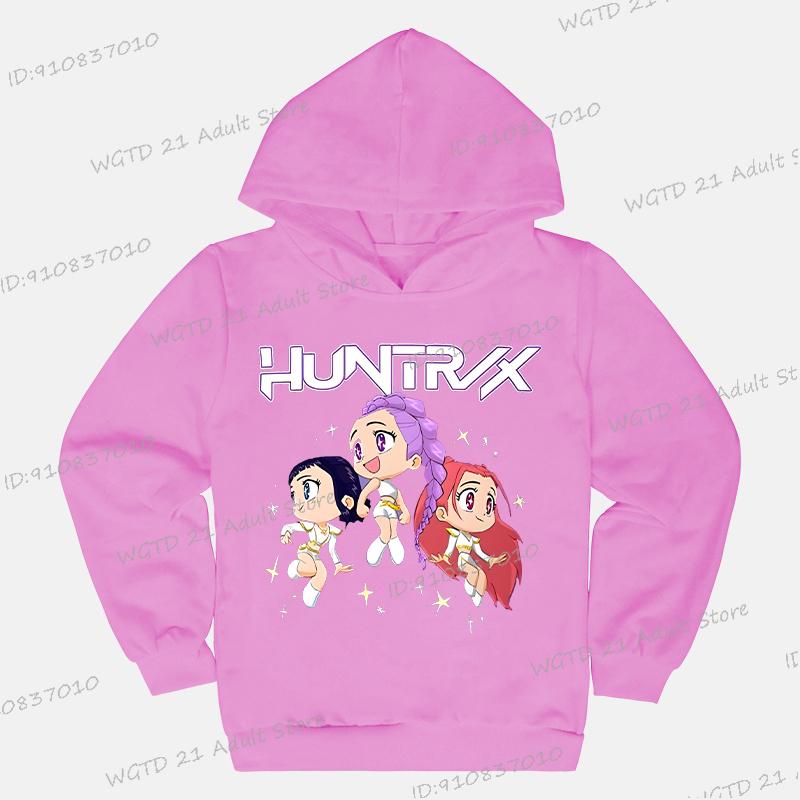 KPop Demon Hunters Graphic Hoodie Children Spring Autumn Cartoon Hooded Funny KPop Demon Hunters Boys Girls Tracksuits