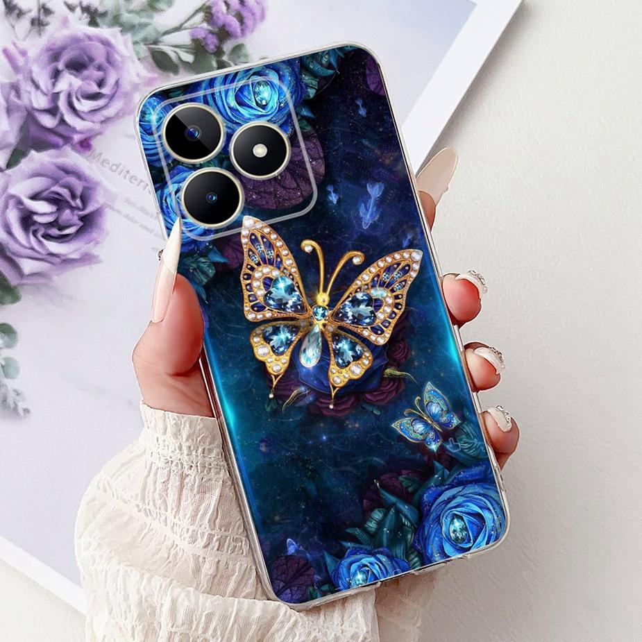 Für Realme Note 50 Hülle RMX3834 Niedliche Katze Bemalte Abdeckung Klare Silikon Weiche TPU Handyhülle Für Realme Note 50 Note50 Fundas Coque