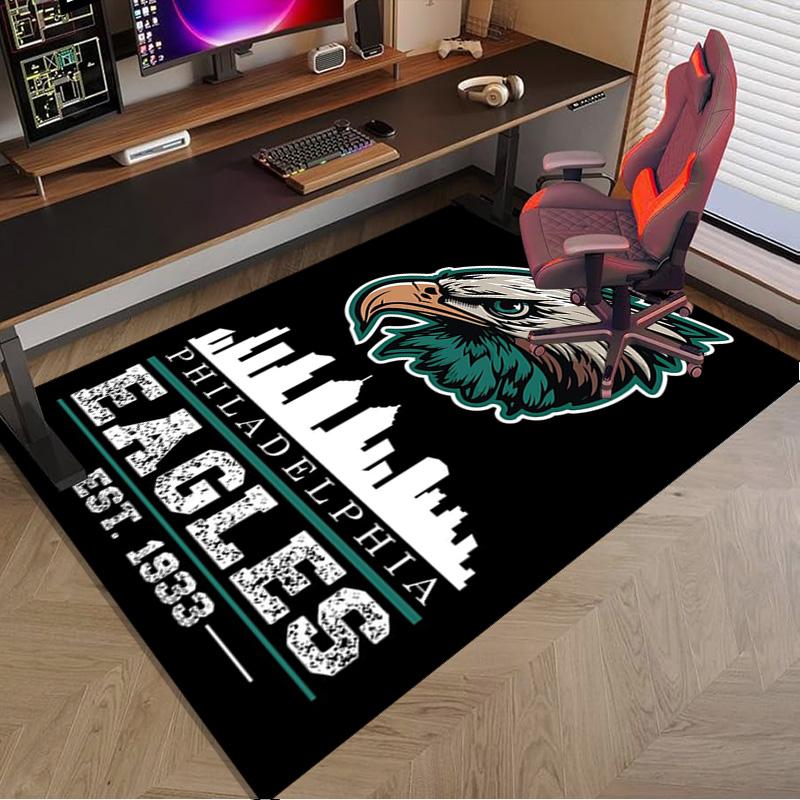 Philadelphia Eagles Teppich für Büro, Stuhlunterlage, Dekorativer Teppich Wohnzimmer Matte, Große Größe Fan Geschenke Weihnachtsgeschenke