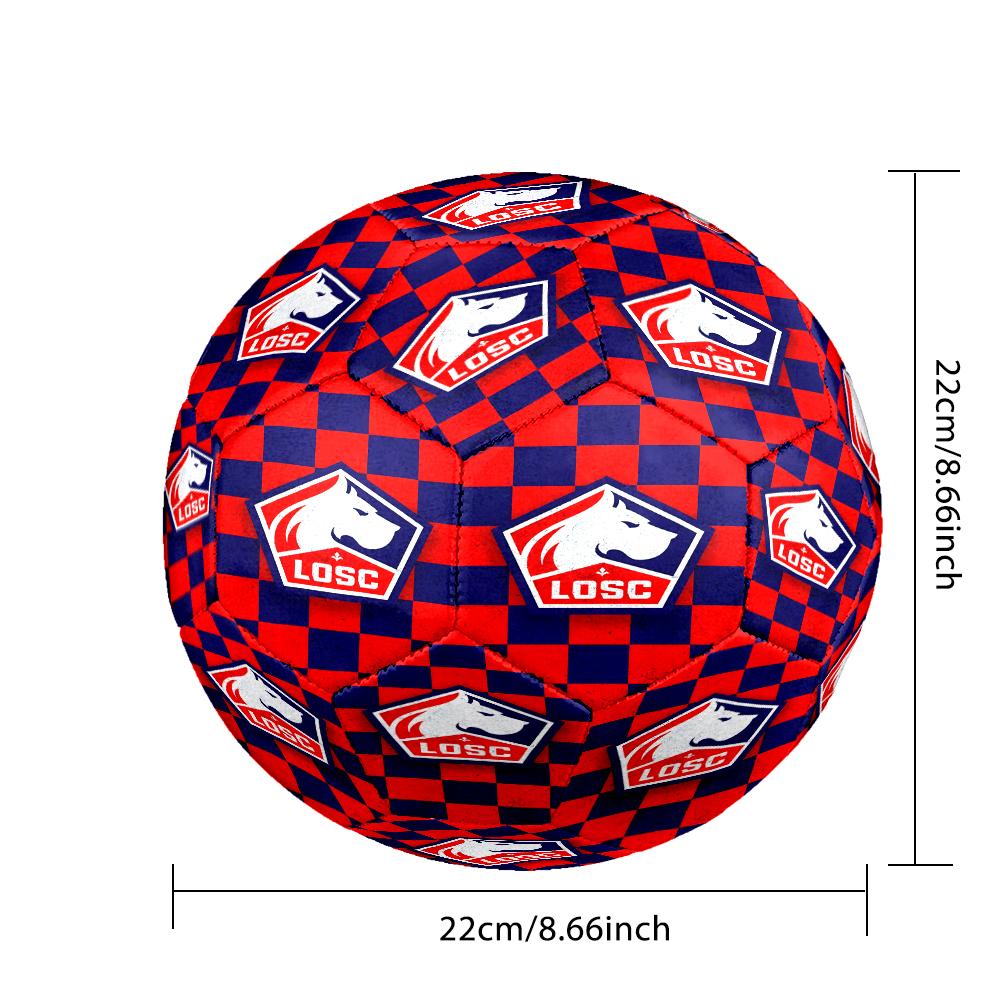 Olympique Football Crest Size 5 Soccer Balls, Anti-Slip, Protective Football, Outdoor Sport, a Unique Gift Suitable for Him/her, Birthdays