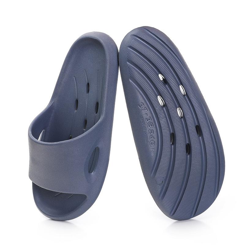 

Тапочки с толстой подошвой, протекающие, женские летние домашние, для ванной комнаты, для купания, нескользящие, быстросохнущие, дезодорирующие, прохладные тапочки для пар, мужские 43-44 тёмно-синий