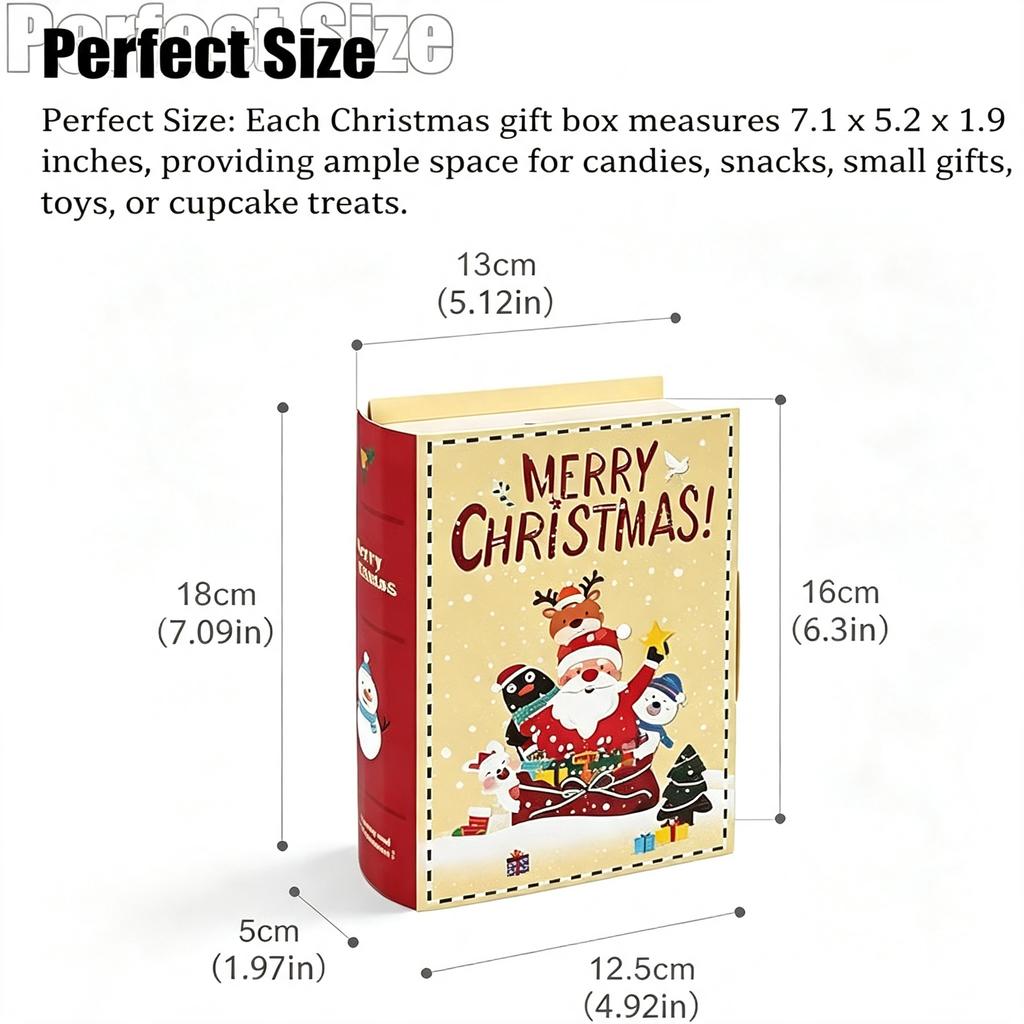 Christmas Cookie Boxes 5Pcs Small Treat Boxes Candy Goody Sweet Boxes for Christmas Favor Bag Filler Holiday Party Supplies