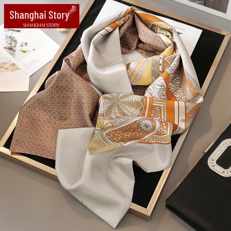 Shanghai Story Women's 100% Silk Double-Sided Scarf