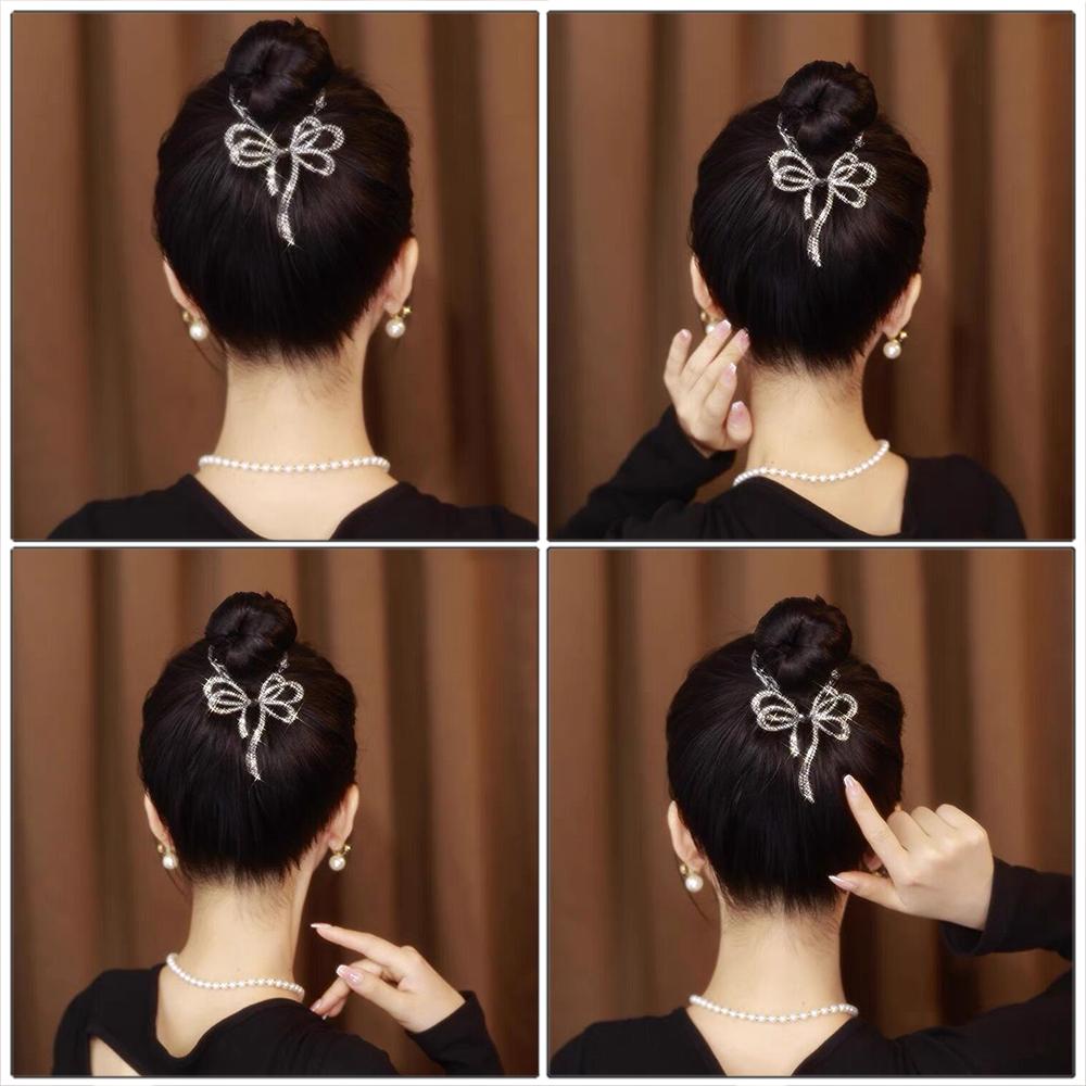 Retro Schmetterling Haarspangen Hängende Perlen Hoher Dutt Perlen Haarspangen Damen Elegante Haarnadeln Pferdeschwanz Schnalle Haarschmuck