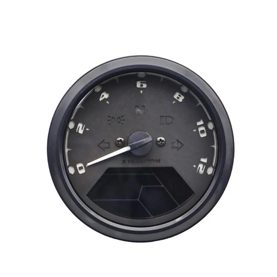 Motorbike Accessories Retro Style Modified Motorcycle Rpm Meter Mechanical Speedometer Universal LCD Oil Gauge Tachometer чёрный