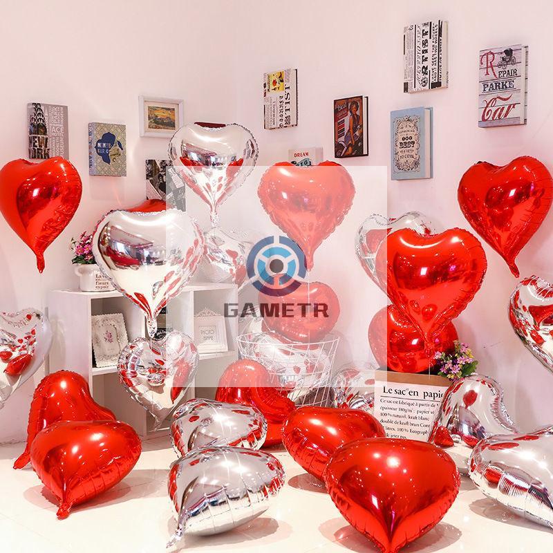 10PCS 18 Inches Large Foil Red Heart Shaped Balloons For Valentine's Day Wedding Shower Anniversary Engagement Decoration