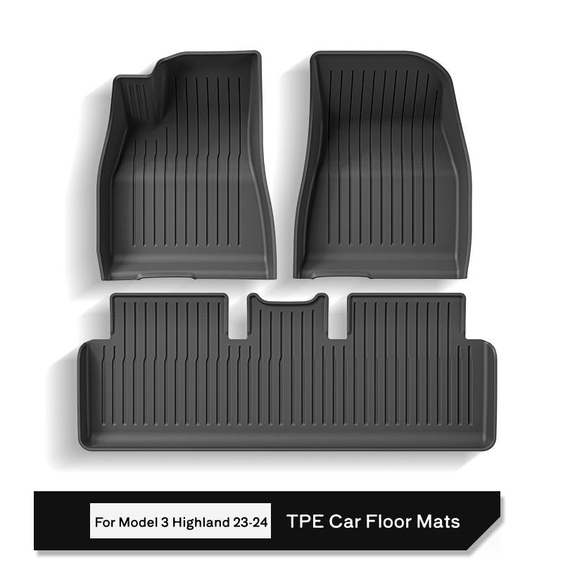 Car Floor Mats for Tesla Model 3 Y 2017-2025 All Weather Waterproof Non-slip TPE Left Right Driving Floor Liner Anti Dirty Pads