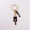 1 Piece Women Exquisite Cat Key Holder Cute Cartoon Kitten Fish Bone Keychain Organizer Portable Fashion Girl Pendant
