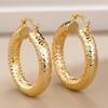 Hammered Textured Chunky Hoop Earrings for Women Sparkly Jewelry