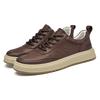 Mode Britischer Stil Herren Echtleder Board Schuh Lässig Komfort Outdoor Cricket Schuhe Mode Sneaker Rutschfest Schnürschuh Fahrschuh