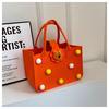 Large Capacity Felt Tote Bag for Kids - Cartoon Doll Design, Ideal for Baby Gifts