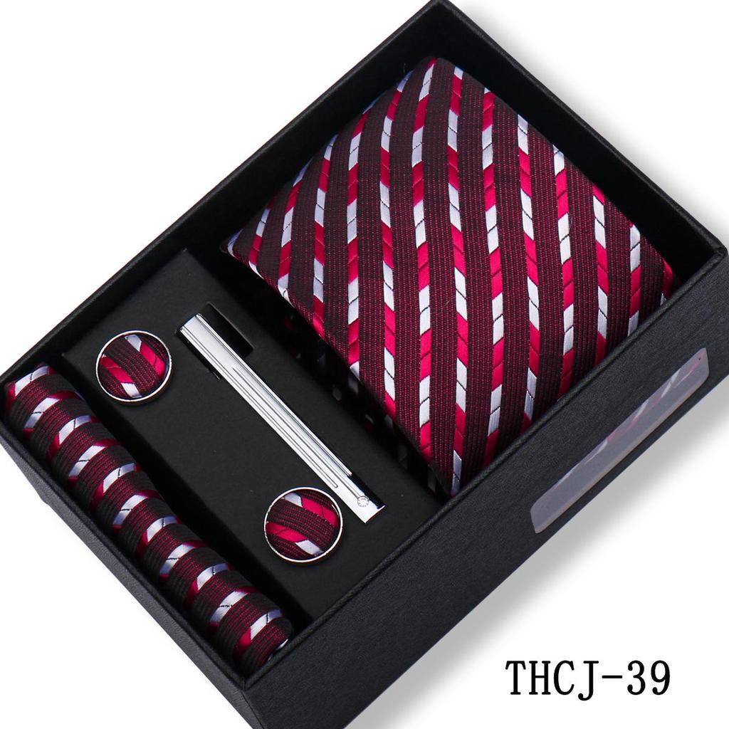Men's 4-Piece Tie Gift Set for Business, Wedding, and Formal Wear.