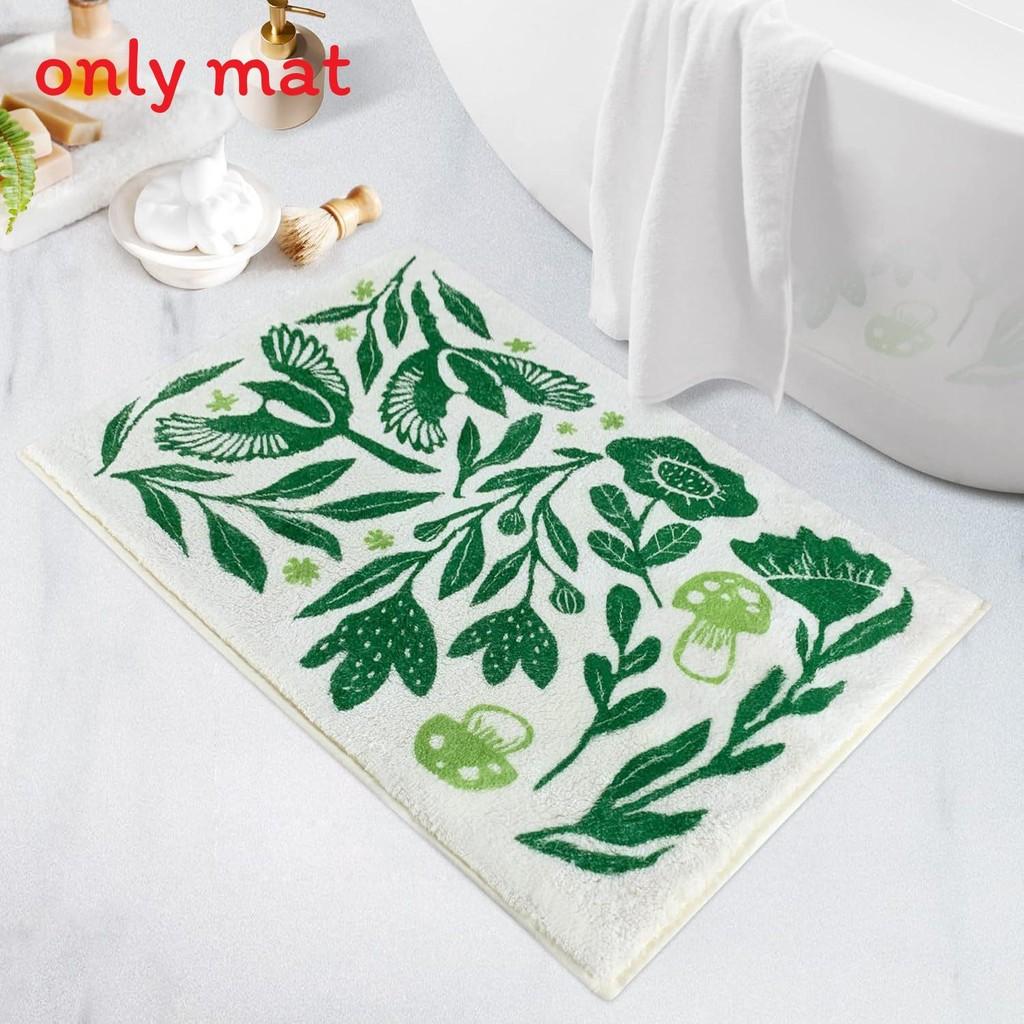 Sweet Flower Pattern Plush Absorbent Floor Mat Carpet For Household Use 1