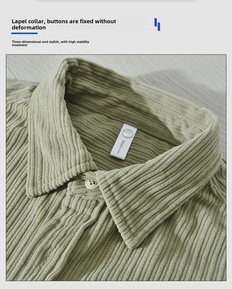 Podzimní manšestrová pánská ležérní retro košile s dlouhým rukávem pro rodiče a děti