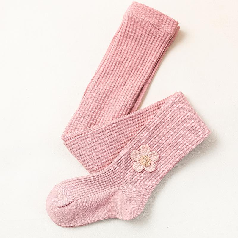 Floral Medium Thick Tights for Girls – Spring/Autumn, Seven Colors, Lightweight Bodysuit Leggings for Little Ones