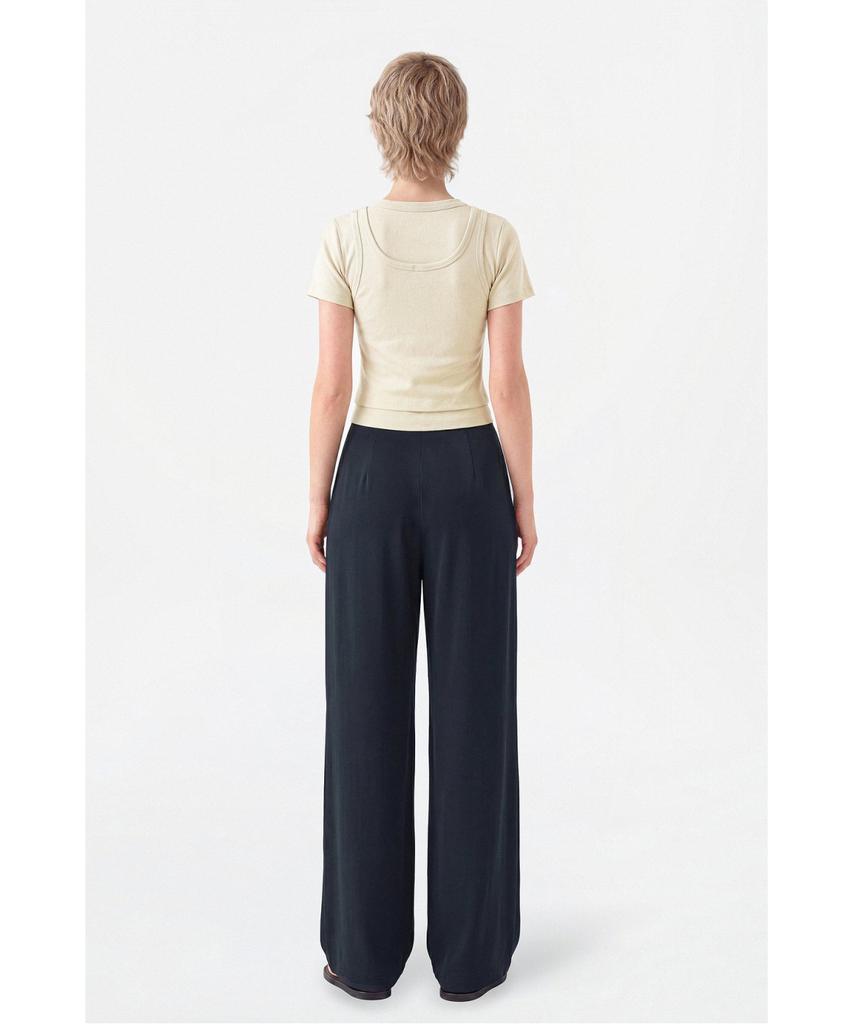 Jaa [Jaah] Elastic Waist Pants Navy