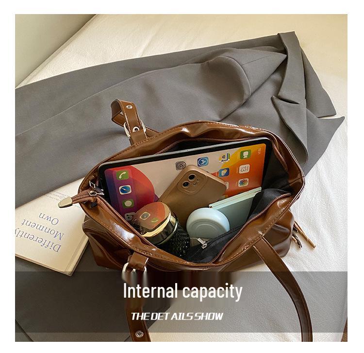 Geantă tote din piele de înaltă calitate în stil coreean: Geantă de umăr sub braț pentru femei de capacitate mare