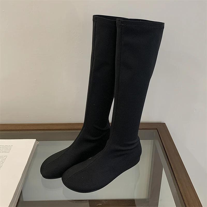 Eilyken Fashion Punk Style Round Toe Woman Knee-High Boots  Autumn Winter Low Heels Long Booties Ladies Shoes