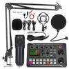 Paquete de Equipo para Podcast F998 en Vivo, Tarjeta de Sonido Profesional en Vivo con Set de Micrófono Mezclador Paquete Estudio de Grabación Música Cantando