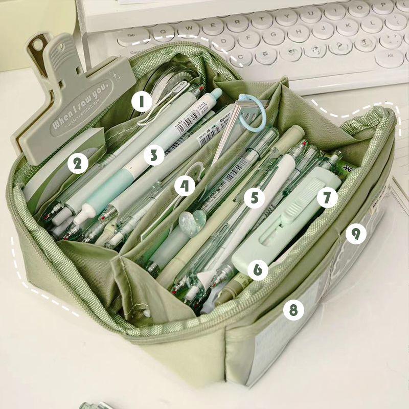 

Многофункциональный пенал большой емкости для школьников, японский пенал с большим отверстием, грязеотталкивающая канцелярская сумка 20x8x8cm