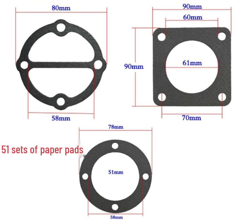 Air Compressor Head & Cylinder Seal Kit: Paper, Steel Wire, Asbestos Gaskets & 3P Air Rod Gasket