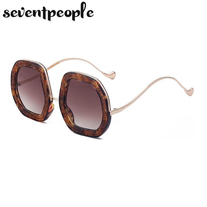 Oversized Irregular Sunglasses Women  Luxury Brand Designer Shiny Diamond Sun Glasses For Female Fashion Polygon Sunglass