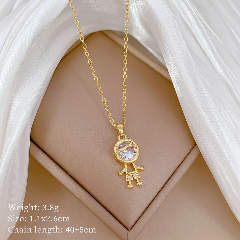Butterfly Heavy Industry Necklace Women'S Copper Micro-Inlaid Real Gold Electroplating Delicate Clavicle Chain Neck Chain