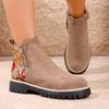 Autumn new European and American side zipper embroidered Martin boots list