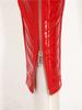 Women Patent Leather Front Zipper High Waist Leggings Wet Look Shiny Tights for Street Club Rave Party Stage Performance