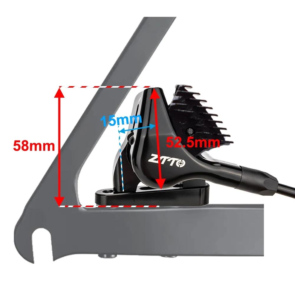 ZTTO Road Bike Flat Mount Hydraulic Disc Brakes 22mm Piston Mineral oil Calipers Front 900mm 1700mm Wear-resisting Cooling pads