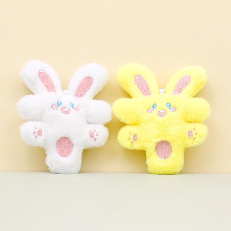 Adorable Plush Lucky Rabbit Keychain Cute Stuffed Toy Short Plush Bunny Doll